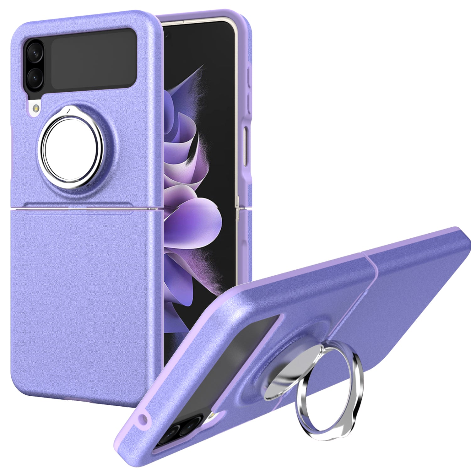 GW19 For Samsung Galaxy Z Flip4 5G Ring Kickstand TPU Phone Case Anti-drop Protection Cover GW19 For Samsung Galaxy Z Flip4 5G Ring Kickstand TPU Phone Case Anti-drop Protection Cover